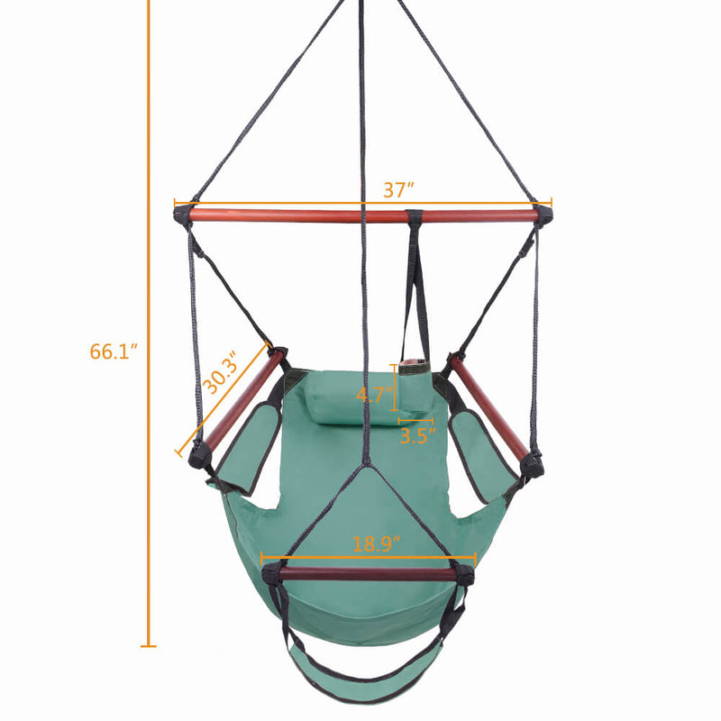 Well-equipped S-shaped Hook High Strength Assembled Hanging Seat Green