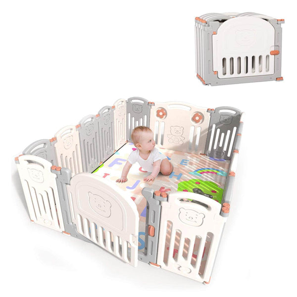 Baby 16 Panel Playpen Activity Centre Indoor Outdoor Playards Fence Safety Play Yard
