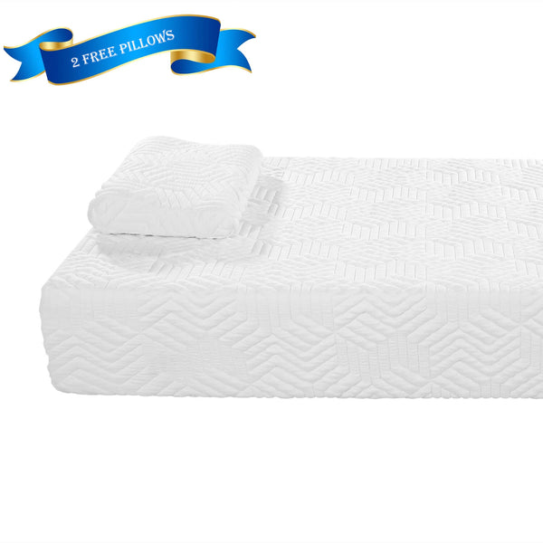Three Layers Cool Medium High Softness Cotton Mattress with 2 Pillows Twin Size