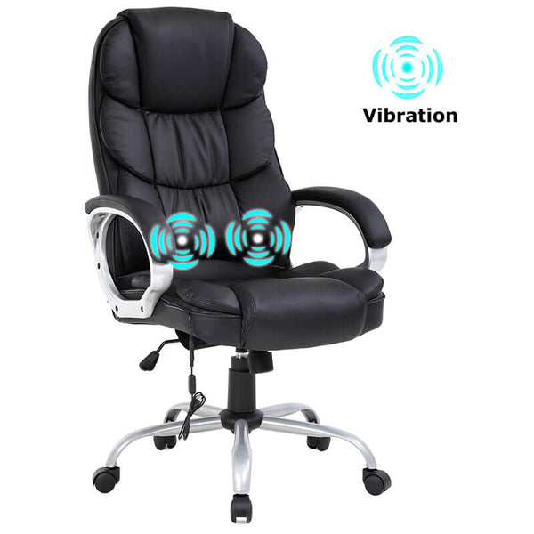 Home Office Chair Massage Desk Chair, Ergonomic Computer Chair with Lumbar Support Headrest Armrest, Black