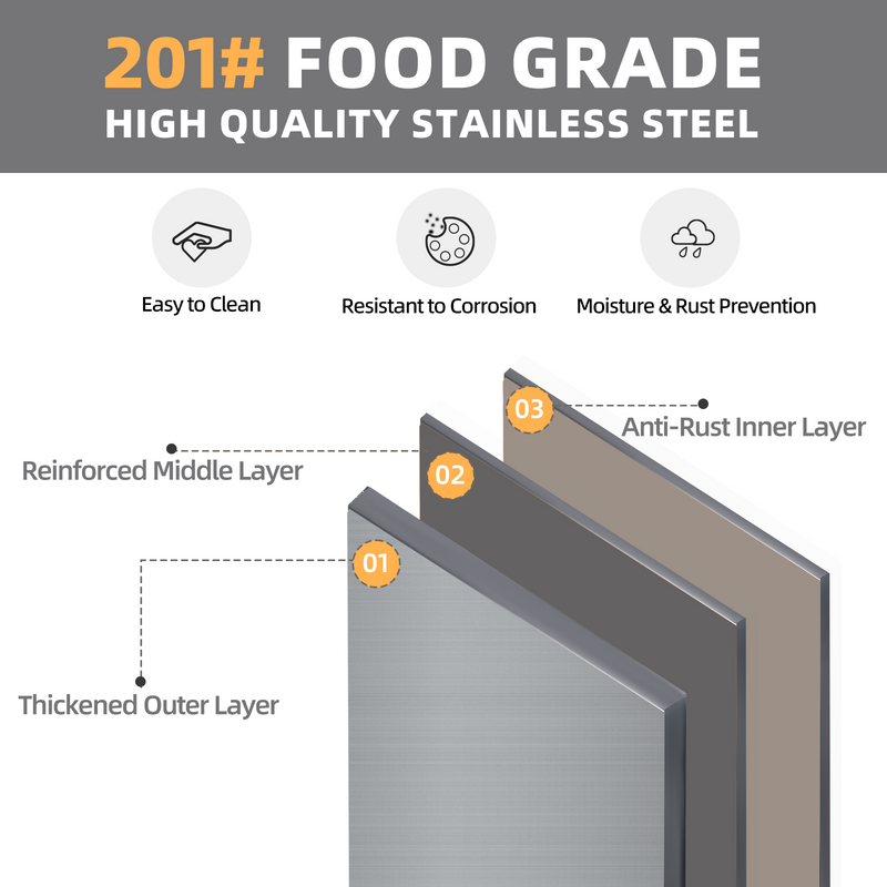 AECOJOY Stainless Steel Work Table with Hooks Commercial Kitchen Prep Table With Two Shelves Heavy Duty Work Table for Commercial Kitchen Restaurant