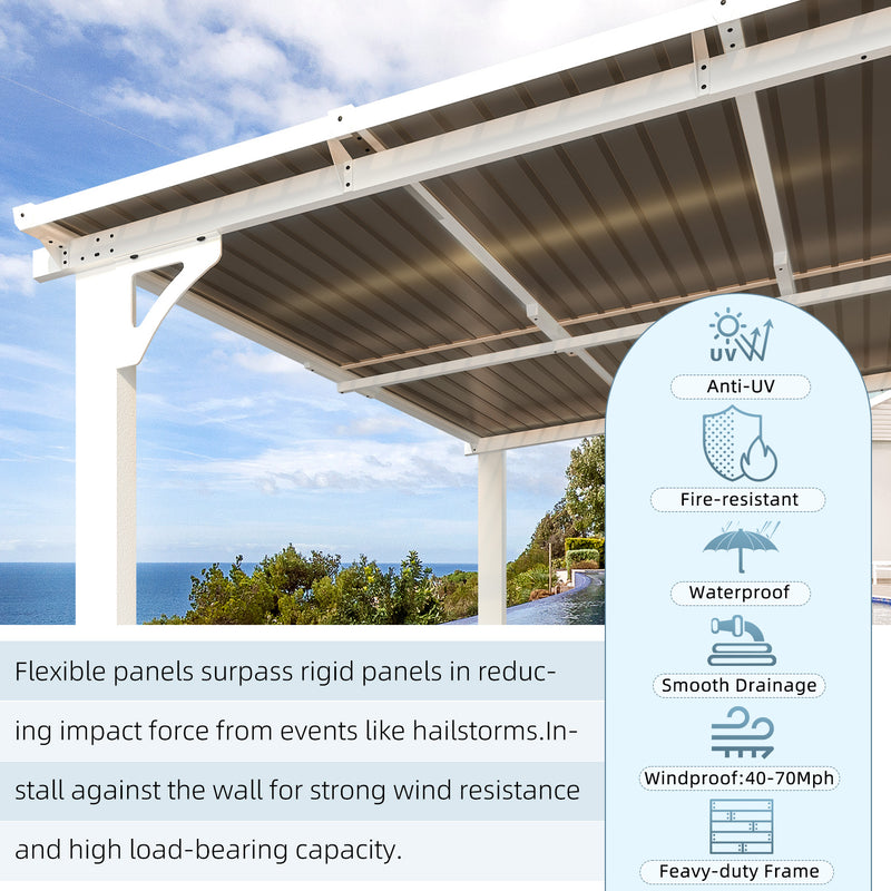 AECOJOY 10' x 20' Hardtop Gazebo Outdoor Aluminum Pergola For Garden, Patio, Backyard-White