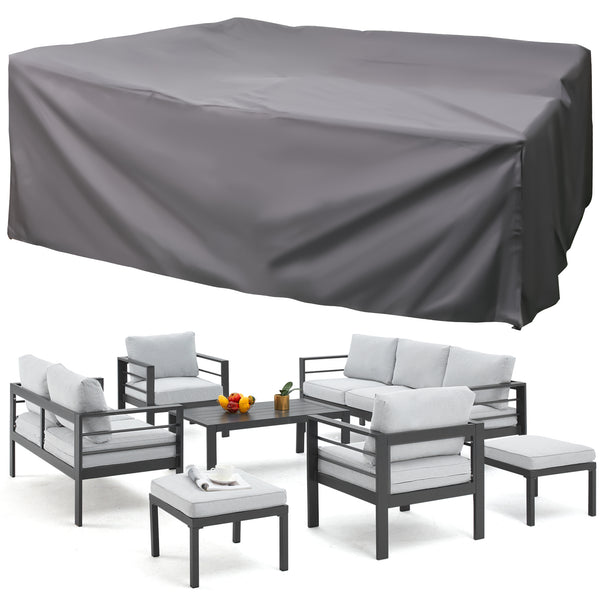 Aluminum Patio Furniture Set with Cover,Grey