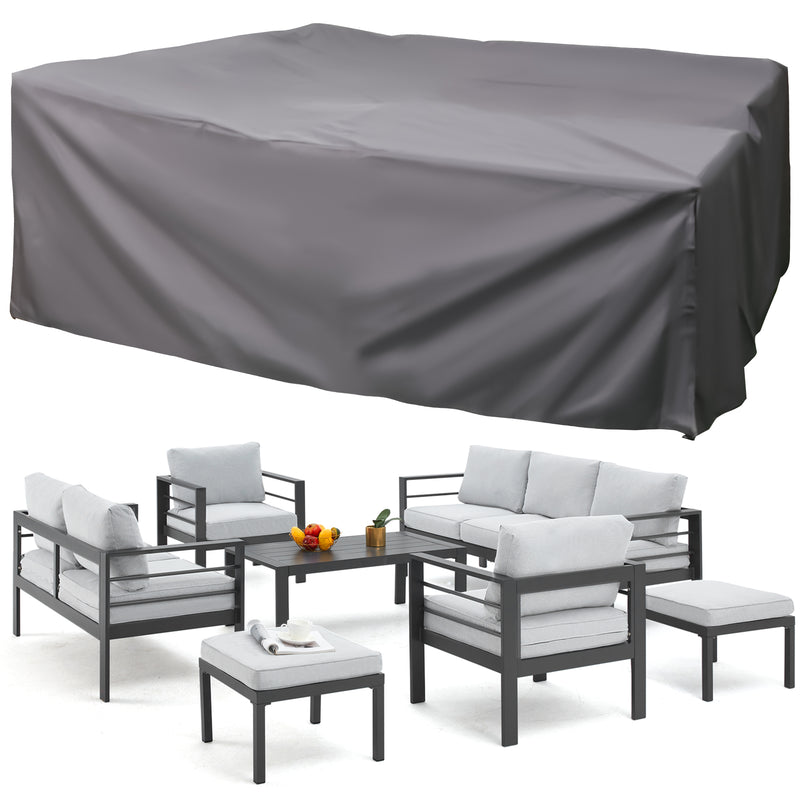 Aluminum Patio Furniture Set with Cover,Grey