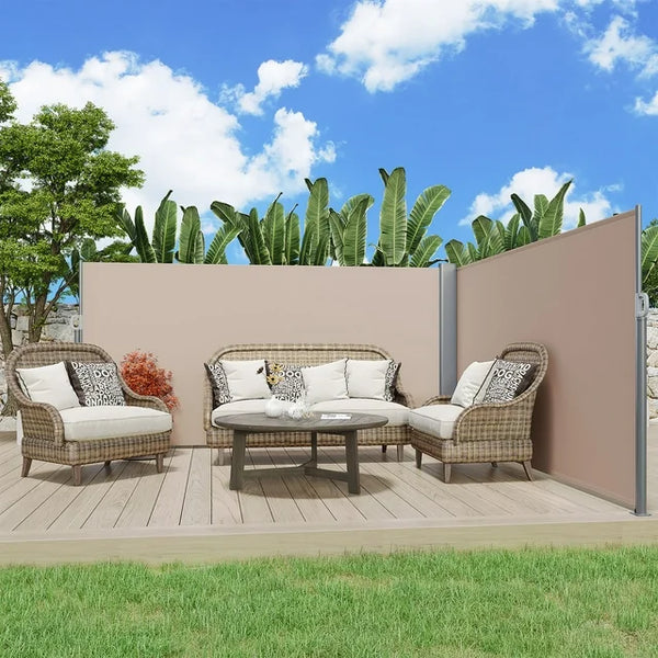 Double Retractable Side Awning,beige