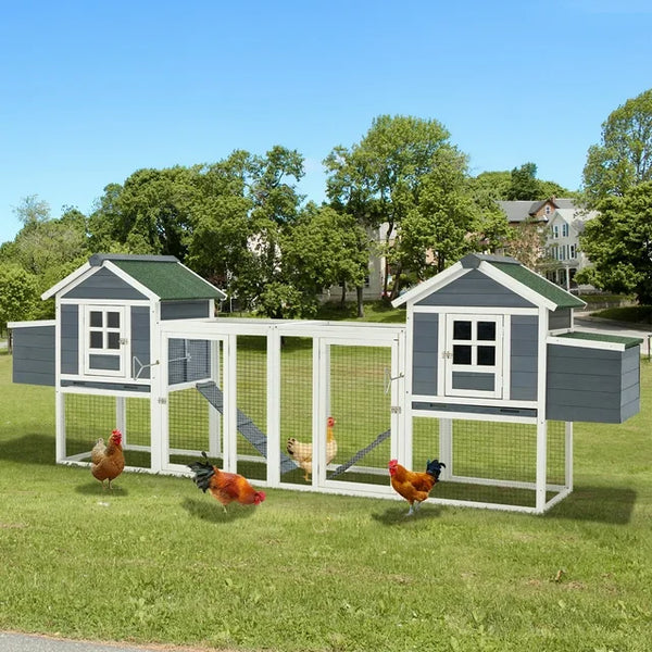 123“ Large Wooden Chicken Coop grey