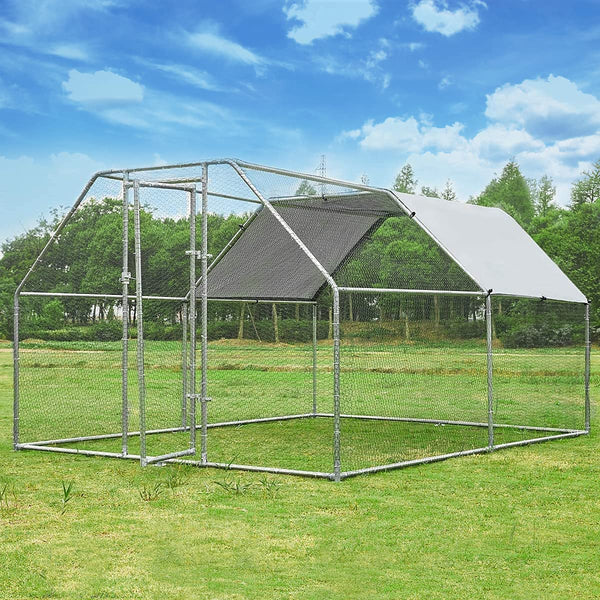 Large Metal Chicken Coop 112.5 Sq.Ft Shaded