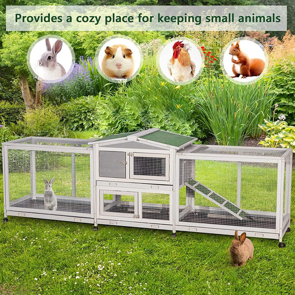 Indoor Rabbit Hutch 94.5'' Bunny Cage