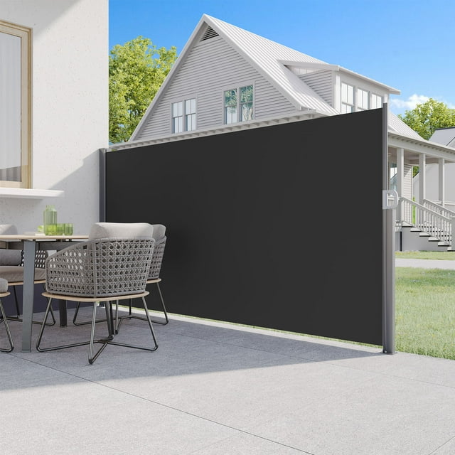 118"x 63" Retractable Side Awning,black