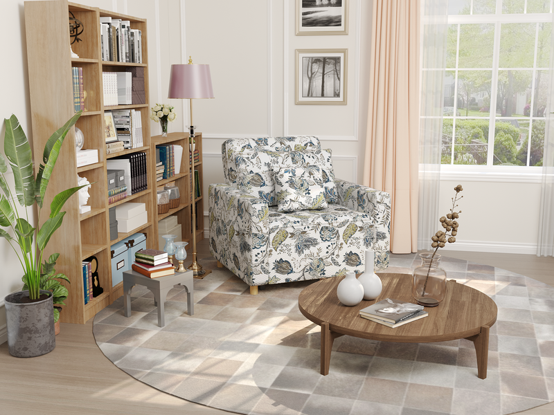 YODOLLA 3-in-1 Futon Convertible Sleeper Sofa Bed Chair for Living Room,Pull Out Couch in White Print
