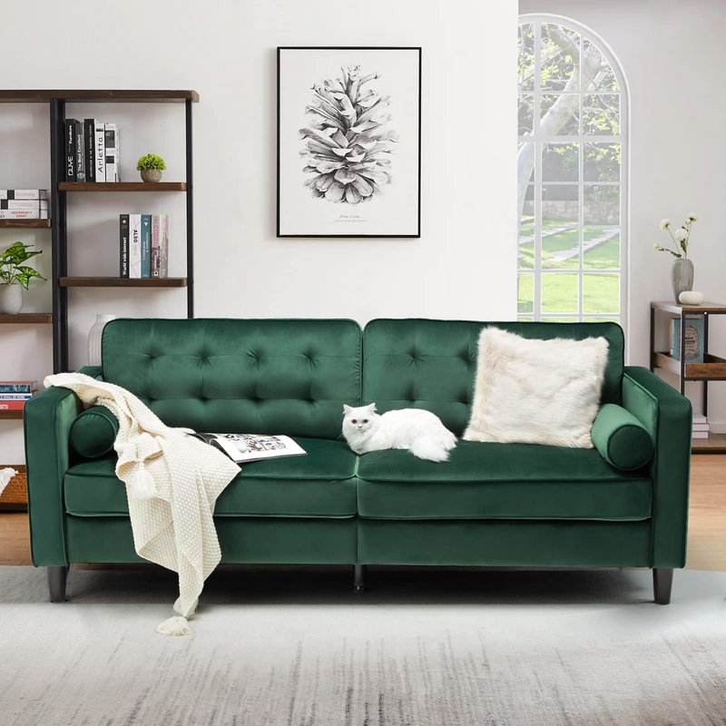 AECOJOY Leather Couch Sofa Green