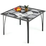 39.4" Square Patio Dining Table dark grey