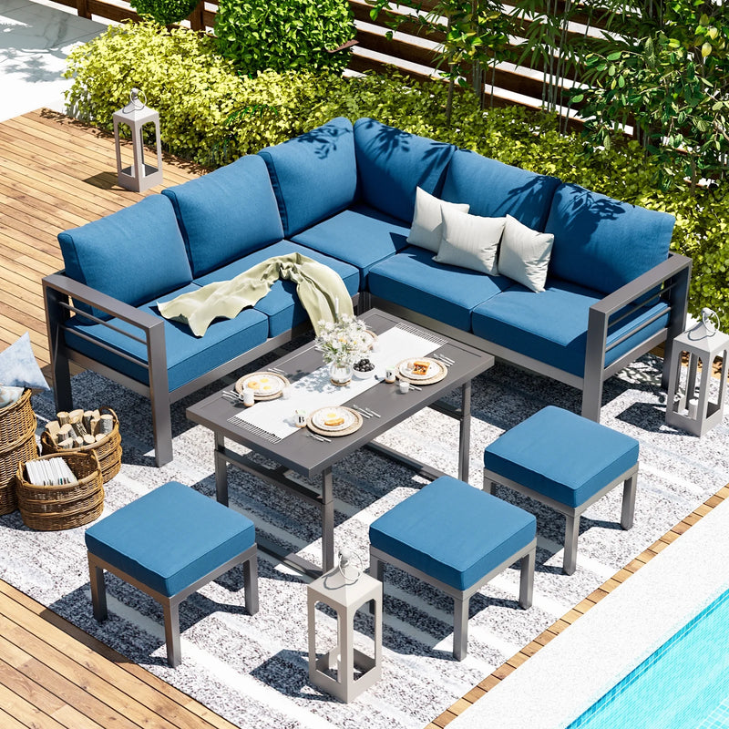 7-Pieces Patio Furniture sets Blue