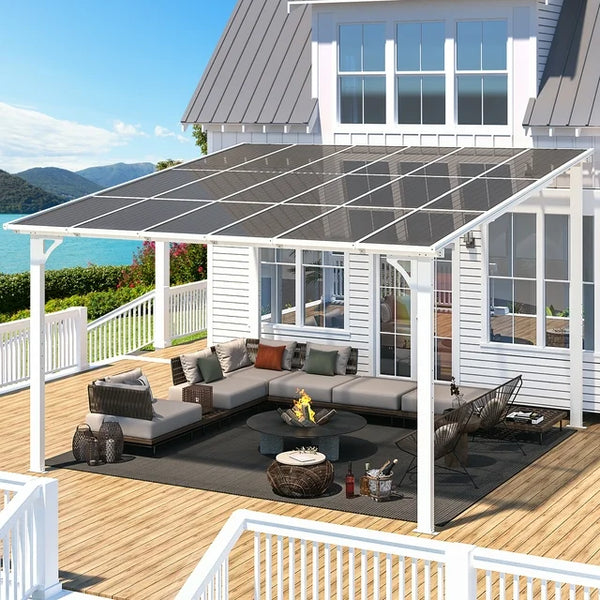 AECOJOY 12' x 12' Hardtop Gazebo Outdoor Aluminum Pergola - White