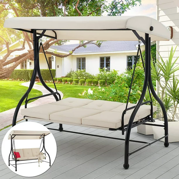 3 Persons Outdoor Patio Swing Chair