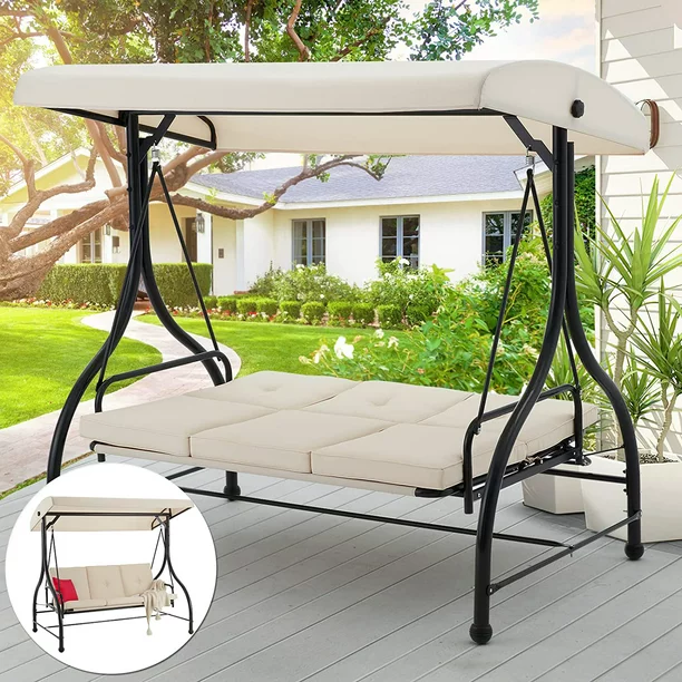 3 Persons Outdoor Patio Swing Chair