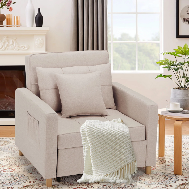 3-in-1 Convertible Chair Bed Sleeper & Futon Sofa Bed Chair