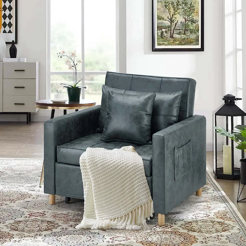 3-in-1 Convertible Chair Bed Sleeper & Futon Sofa