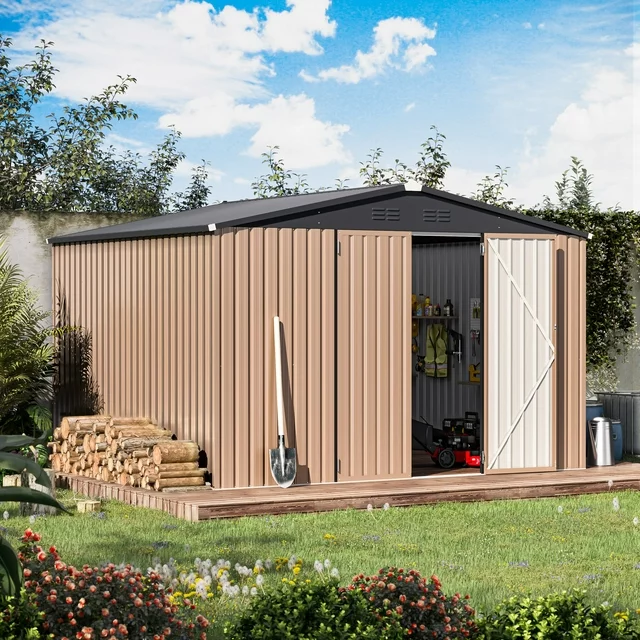 YODOLLA 9 x 10ft. Outdoor Metal Storage Shed