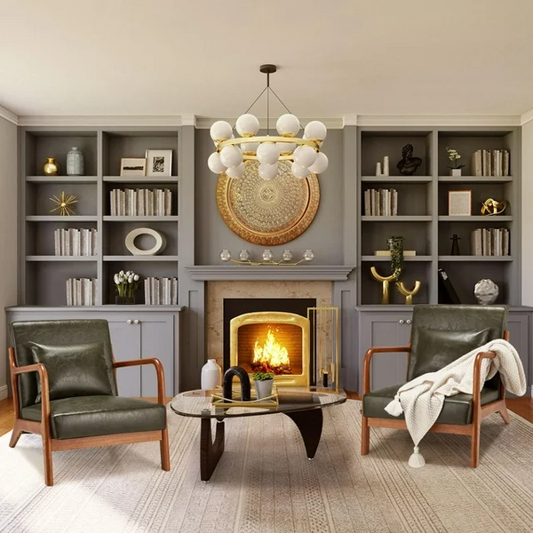 YODOLLA Faux Leather Modern Accent Chairs in Leather Green