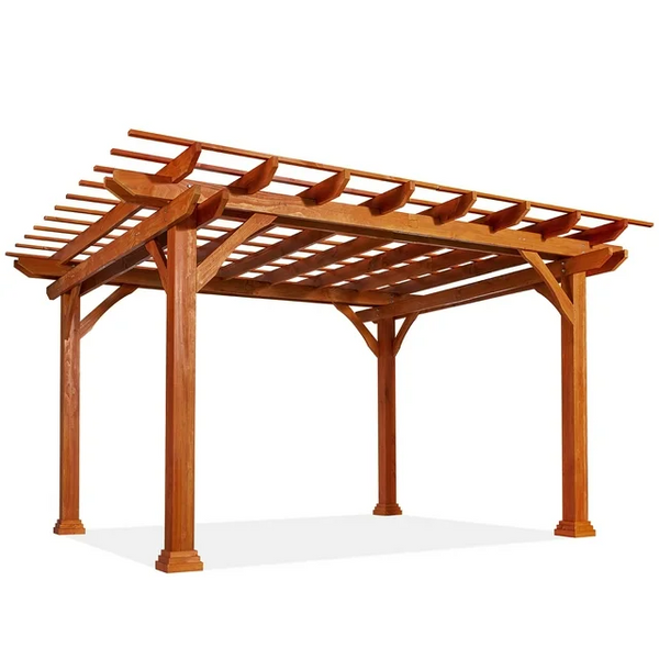 AECOJOY Outdoor Pergola 12'x10' Wood Pergola Gazebo