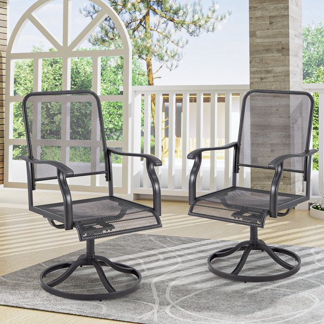 Swivel Chairs Set of 2 Patio Dining Rocker Chair