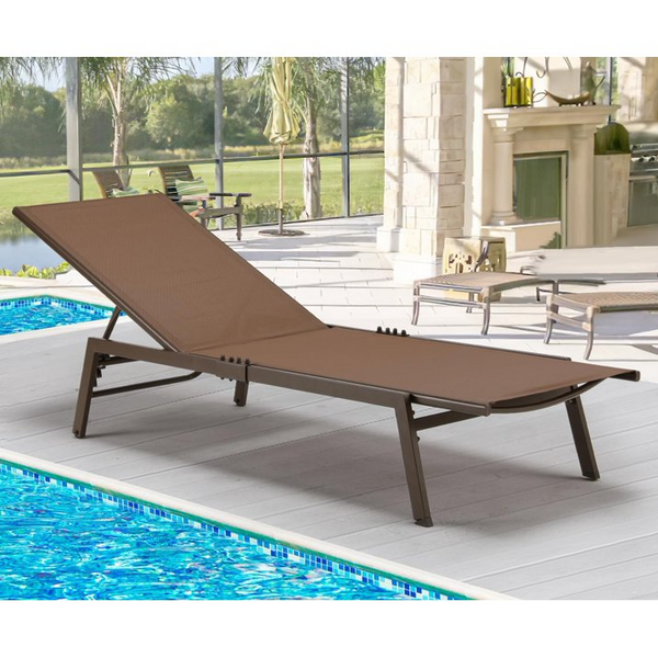 Patio Aluminum Lounge Chairs for Outside Brown