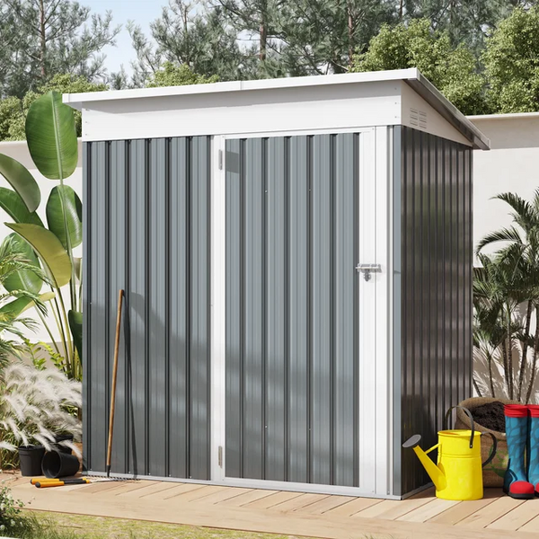 AECOJOY 5' x 3' Shed in Dark Gray