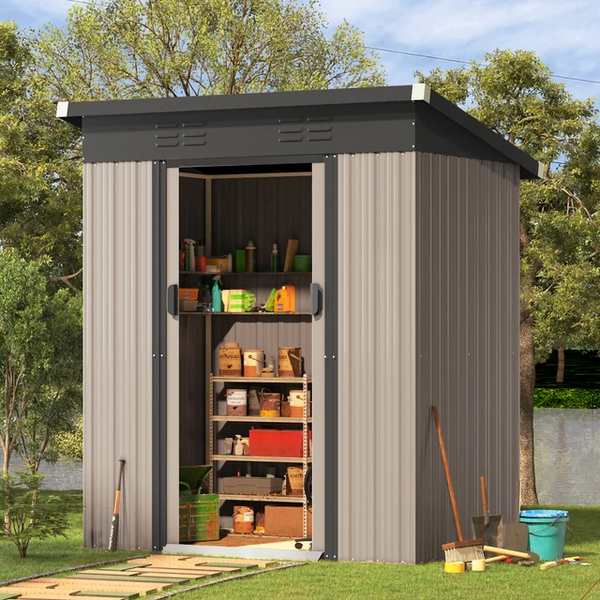 AECOJOY 5'x 3' Shed with Sliding Door