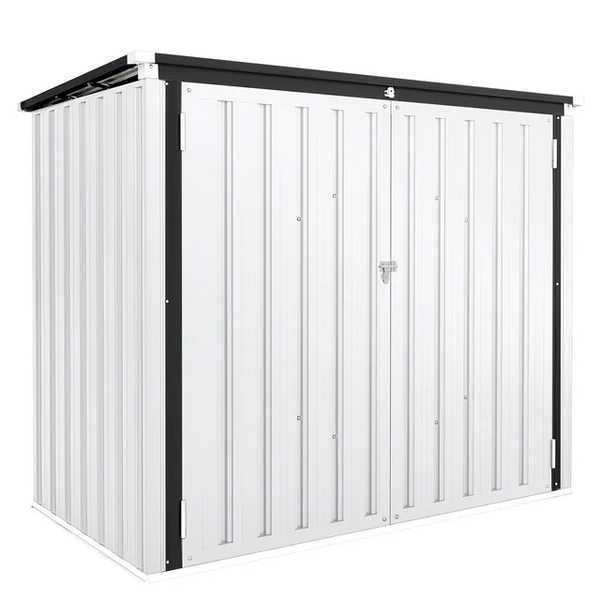 Aecojoy 46 Cu ft. Outdoor Horizontal Storage Shed in White