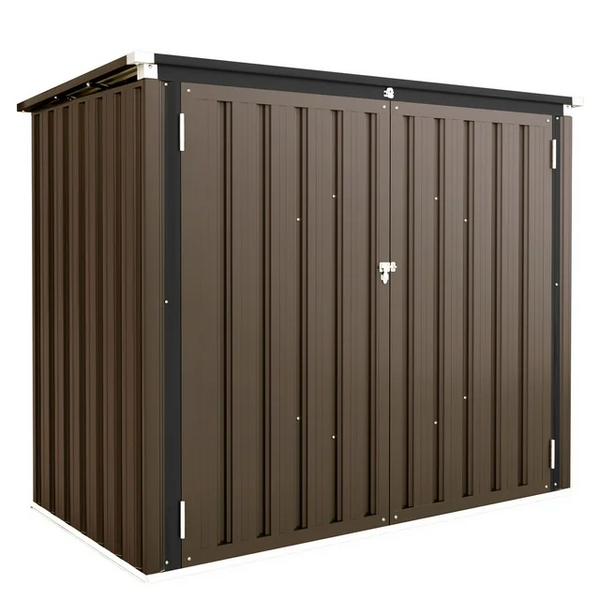 Aecojoy 46 Cu ft. Outdoor Horizontal Storage Shed in Brown