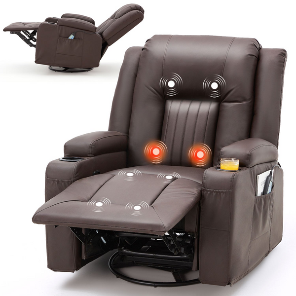 YODOLLA Massage Manual Recliner Chair with Heat and Vibration Massage