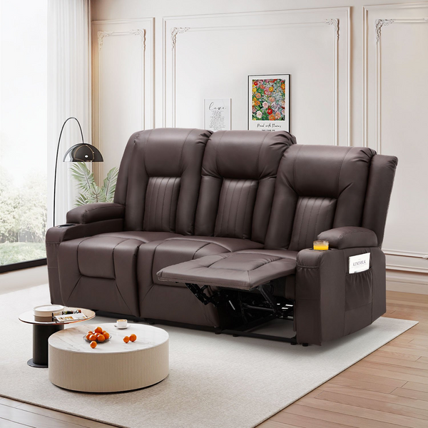 YODOLLA Manual Reclining Sofa with Cup Holders&Side Pockets