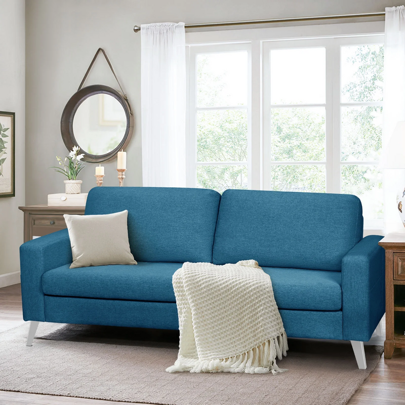 AECOJOY 79" Upholstered Sofa 3 Seater Couch Loveseat Living Room Furniture in Blue