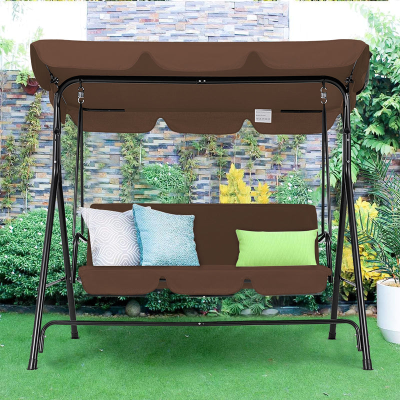 AECOJOY Stainless Steel Porch Swing - Brown