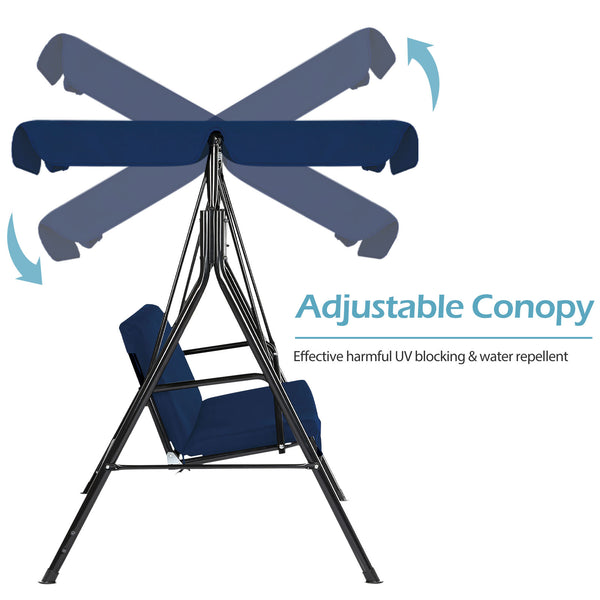AECOJOY Stainless Steel Porch Swing - Dark Blue