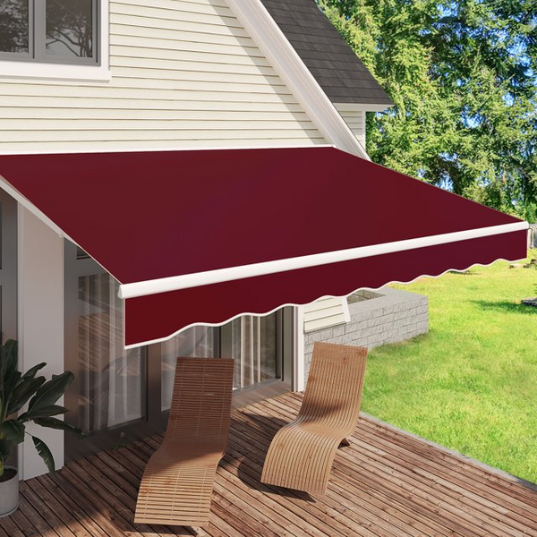 8' x 10' Manual Retractable Patio Awning GRAY