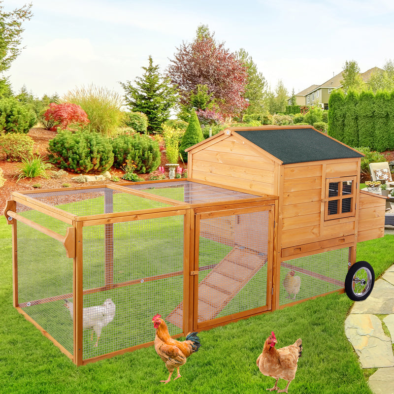 100" Large Chicken Coop Outdoor Hen House Wood Chicken Tractor