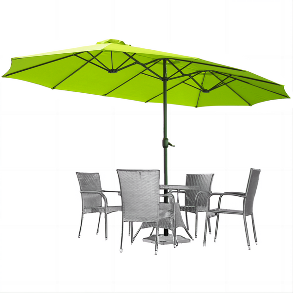 YODOLLA 15 Ft Patio Double Sided Umbrella Large Outdoor Umbrella - Green