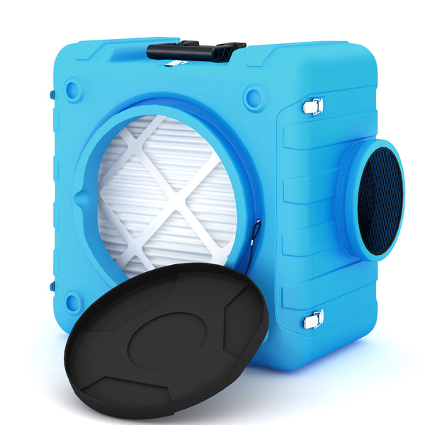 YODOLLA 550CFM Commercial Air Scrubber Air Purifier - High-Efficiency 3-Stage Filtration System, CO2 Scrubber with MERV10, H13 HEPA, for Home & Commercial Use, Ultra Quiet 60W DC Motor, Blue