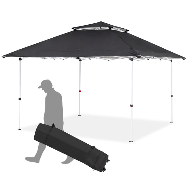 AVAWING 12x12 ft Pop Up Canopy Tent with UV Protection - Perfect for Backyard Parties, Beach Trips, and Car Camping (Black)