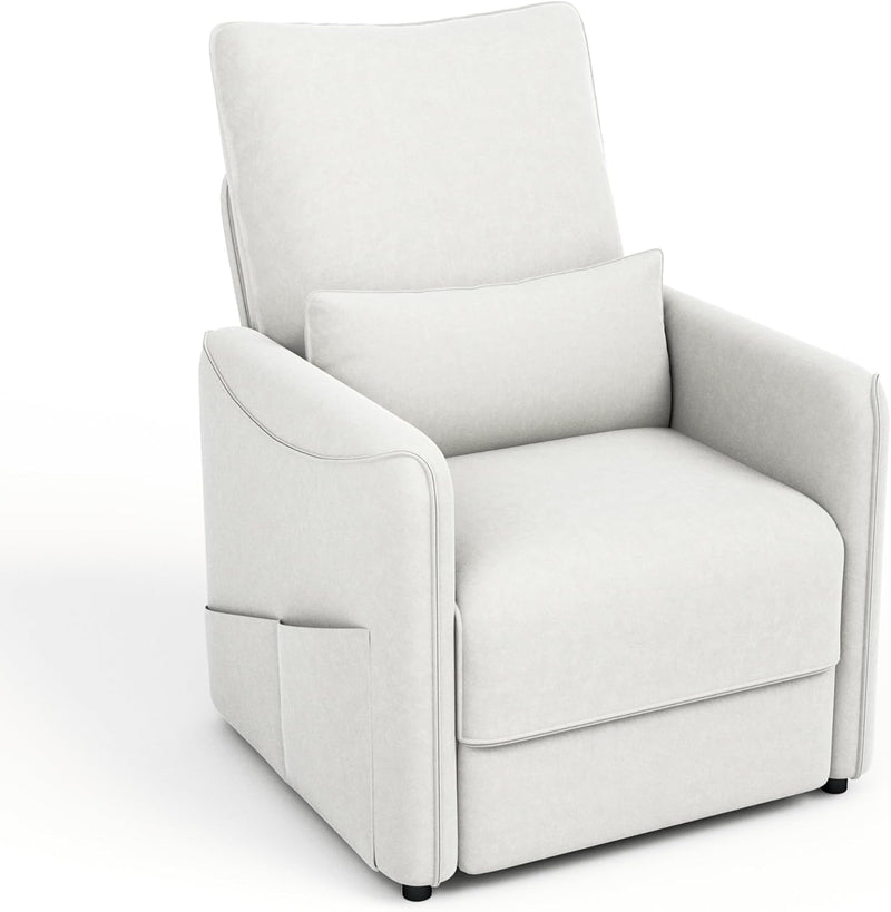 YODOLLA Power Recliner Chair for Adults, Modern Electric Reclining Sofa Chair with Lumbar Support for Living Room, Beige White