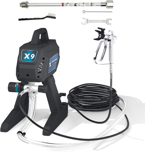 YODOLLA OStand Airless Paint Sprayer, 700W 2900PSI Highly Efficient DIY Painting Projects, Extension Rod and Cleaning Kits for Interior Exterior Garage House Furniture Fence Home, Black