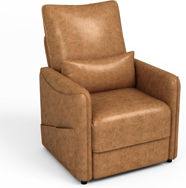 YODOLLA Power Recliner Chair for Adults, Modern Electric Reclining Sofa Chair with Lumbar Support for Living Room, Brown