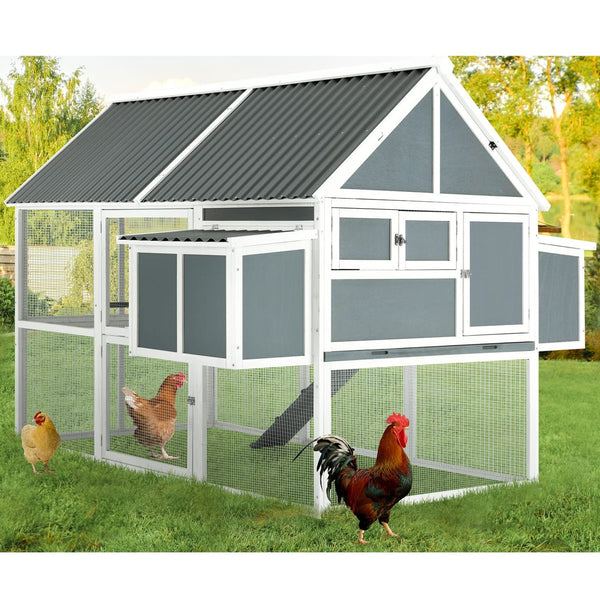 84” Large Chicken Coop Outdoor Wooden Hen House