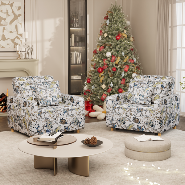 YODOLLA 3-in-1 Futon Convertible Sleeper Sofa Bed Chair for Living Room,Pull Out Couch in White Print
