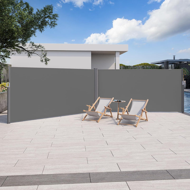 YODOLLA 236" x 63" Gray Polyester Outdoor Panel Privacy Screen