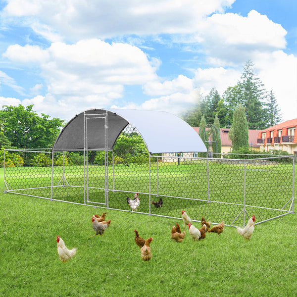 148 Sq.Ft Chicken Coop Run Large Dome Walk-in Metal Chicken Cage