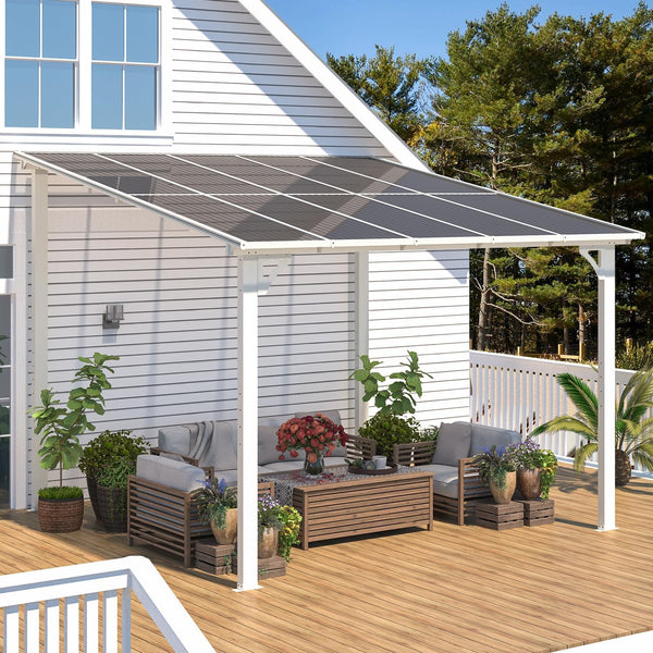 YODOLLA 10' x 10' Hardtop Gazebo Outdoor Aluminum Pergola For Garden, Patio, Backyard-White