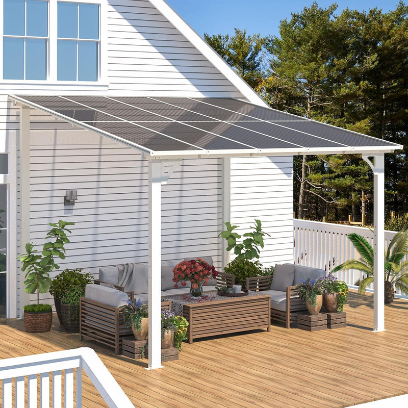 YODOLLA 10' x 10' Hardtop Gazebo Outdoor Aluminum Pergola For Garden, Patio, Backyard-White